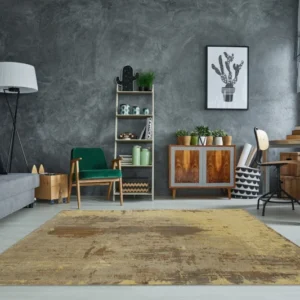MODERN Vintage Baumwoll-Teppich ART 240x160cm sand braun Used Look
