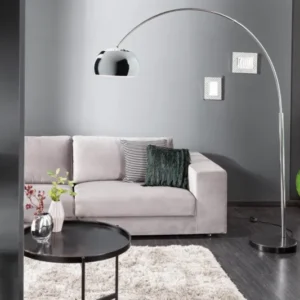 LOUNGE DEAL Ausziehbare Bogenlampe 170-210cm chrom Marmorfuß Stehlampe
