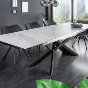 EUPHORIA Design Esstisch 180-220-260cm Marmor weiß Keramik made in Italy
