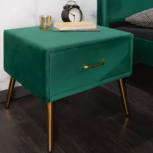 FAMOUS Retro Nachttisch 45cm Samt mit Schublade