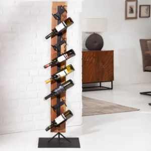 Massives Weinregal BARRACUDA 140cm Teakholz rustikaler Flaschenhalter