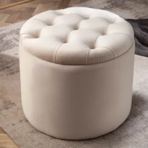 Eleganter Hocker MODERN BAROCK 50 cm Samt Aufbewahrungkorb