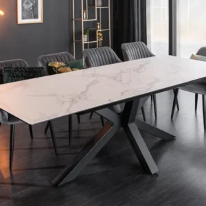 ETERNITY Ausziehbarer Esstisch 180-225cm Marmor weiß Keramik made in Italy