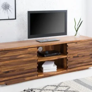 RELIEF Massives TV-Lowboard 150cm Sheesham Holz mit aufwändiger Front