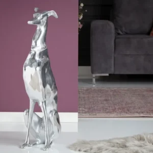 Elegante Windhund Skulptur GREYHOUND 70cm Aluminium Design Figur