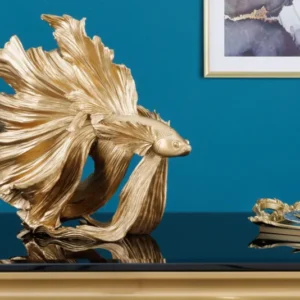 Design Deko Figur Kampffisch CROWNTAIL Betta Fisch Skulptur