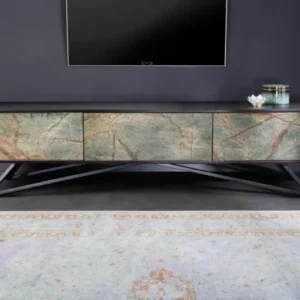 MOUNTAIN SOUL Design TV-Board 200cm hängend/stehend Marmor Akazienholz