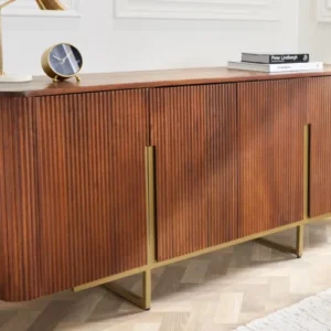 GATSBY Design Sideboard 160cm braun mattgold Mangoholz Retro
