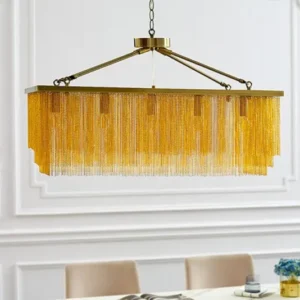 Glamouröse Hängelampe ROYAL 80cm messing gold Metall Ketten-Design Hängeleuchte