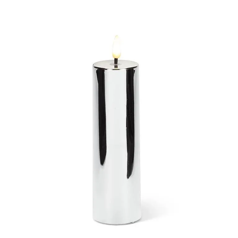 Miralite Metallic Flameless LED Candle Silver 2"x4"