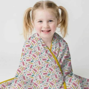 Pink Power School Supplies Bamboo Blanket