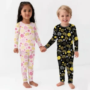 New Year's Eve Celebration Bamboo Two Piece Long Sleeve Pajama Set