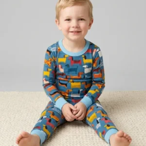 Whimsical Dachshund Bamboo Two Piece Long Sleeve Pajama Set