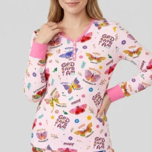 Custom Name God says I am Butterfly Bamboo Women Pajama Set