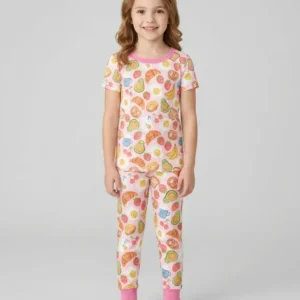 Breakfast Buddies Family Matching Bamboo Two Piece Short Sleeve Pajama Set