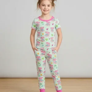 Turtley Over It Family Matching Bamboo Two Piece Short Sleeve Pajama Set