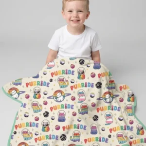 Rainbow Space Cats Family Matching Bamboo Blanket
