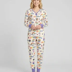 Rainbow Space Cats Family Matching Bamboo Women Pajama Set