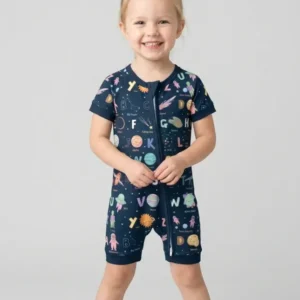 Space Alphabet Bamboo Shorty Zippy