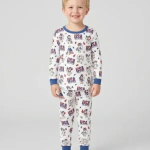 One Nation One Team Bamboo Two Piece Long Sleeve Pajama Set