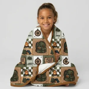 Camping Jesus Loves Me Bamboo Blanket