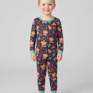 Axolotl Fiesta Bamboo Two Piece Long Sleeve Pajama Set
