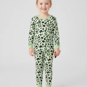 Leopard Skull Bamboo Two Piece Long Sleeve Pajama Set