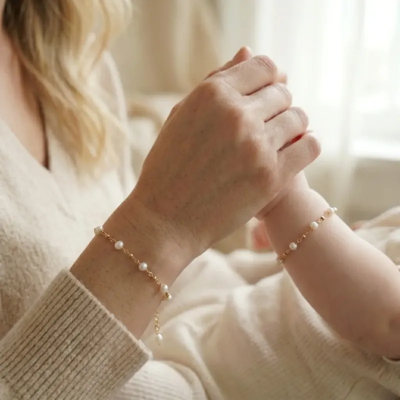The Pearl Bond: Mommy and Me Matching Bracelet Set