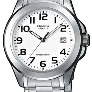Herrenuhr mit Edelstahlarmband, silbernem Zifferblatt, Analoganzeige und Datumsfenster