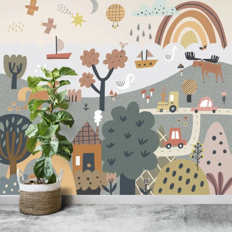 MUNKS & ME - Papier Peint Chambre Enfant Parc Des Merveilles