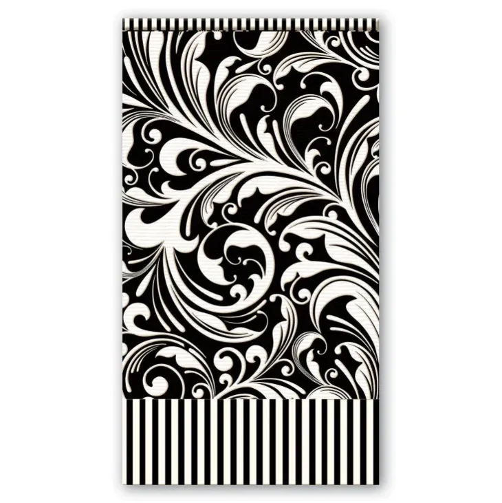 Michel Design Works Honey Almond Black & White Florentine Hostess Napkins