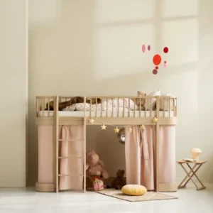 OLIVER FURNITURE-Lit Mezzanine, Original, Mi-Haut, 90x200 Cm, Chêne