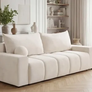 Designer 3 Sitzer Sofa Vena mit Stauraum und Schlaffunktion in Samt