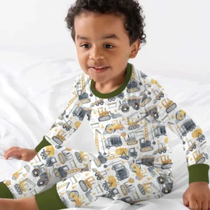 Construction Crew Bamboo Two Piece Long Sleeve Pajama Set