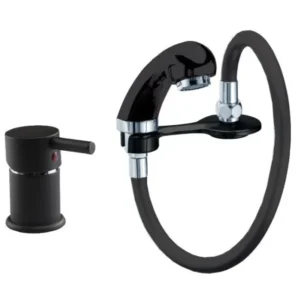 Salondesign24 Premium Friseur schwarze Mischbatterie schwarz