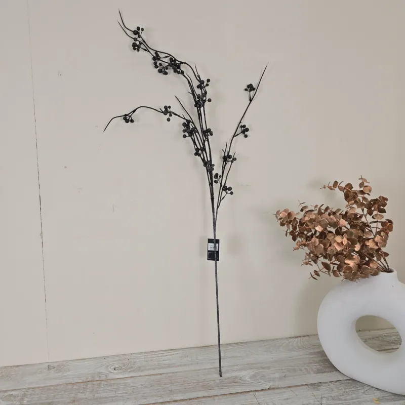 Countryfield Kunstzweig 105cm Corylus Schwarz mit Beeren Deko