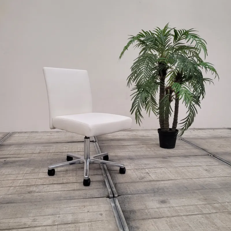 Walter Knoll Drehstuhl weiß Leder Bürodrehstuhl Stuhl Gebraucht