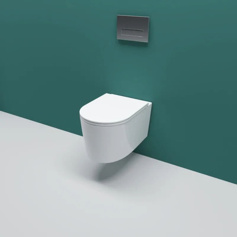 Badezimmer Spülrandlos Mit Slim Soft-Close-Sitz Hänge Wc Toilette WeiB
