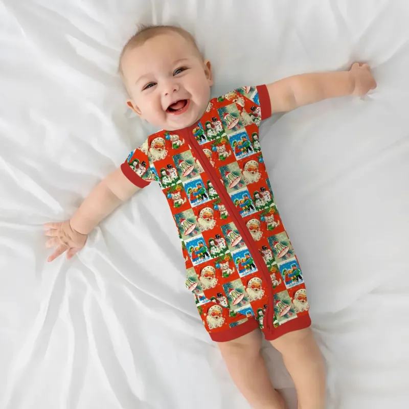 Vintage Holiday Joy Shorty Zippy , Vintage Holiday Joy Shorty Zippy - 0-3M