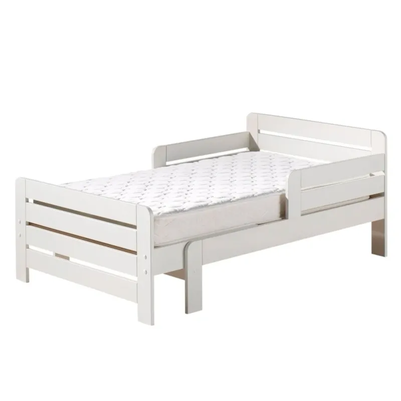 VIPACK - Lit évolutif Jumper Avec Matelas Extensible (160 + 40 cm) - Blanc