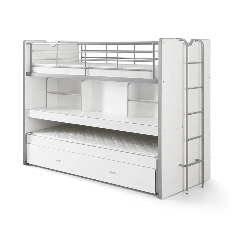 VIPACK - Lit Superposé BONNY 90 X 200 Cm Blanc