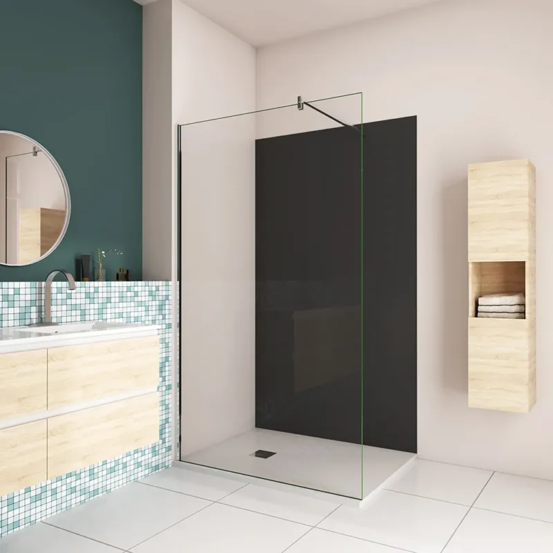 Duschkabine mit Duschwandpaneele Walk In Duschwand Glaswand H.200 cm NANO Glas